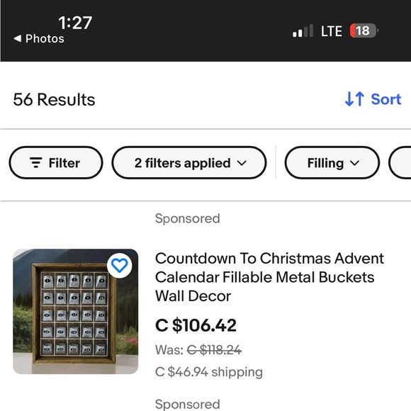 Countdown/Advent calendar fillable metal bucket on wood frame-XMAS/trip/event - Picture 12 of 14